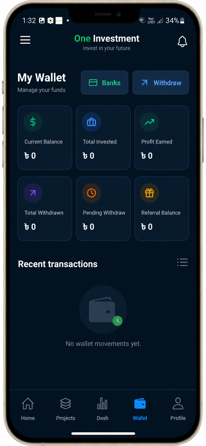 One Investment app screenshot