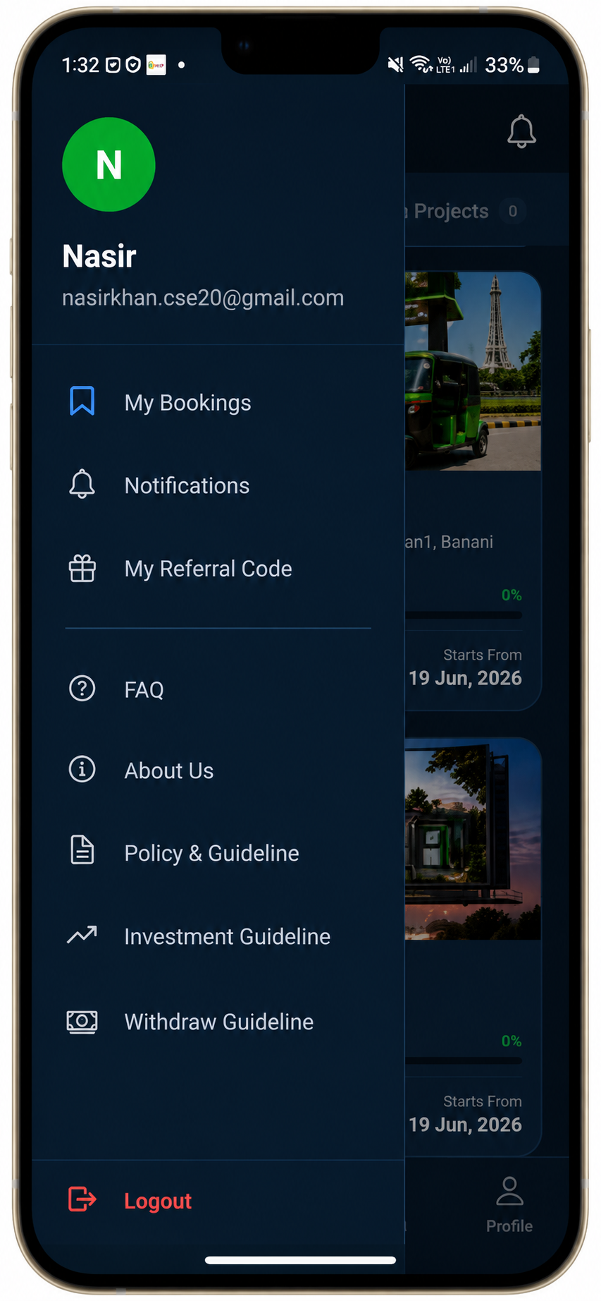One Investment app screenshot